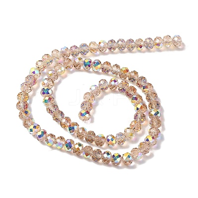 AB Color Plated Transparent Electroplate Beads Strands X-EGLA-H104-06F-1