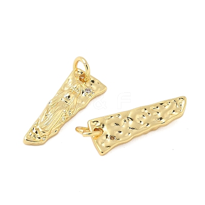 Brass Micro Pave Clear Cubic Zirconia Pendants KK-B139-24A-G-1
