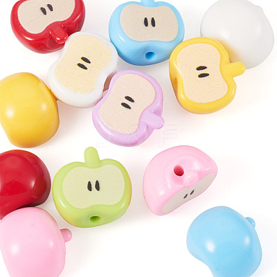 12Pcs Opaque Acrylic Beads MACR-TADJ0001-06C-1