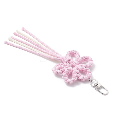 Flower Cotton Threads Pendants Decorations HJEW-TA00399-03-1