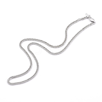 Non-Tarnish 304 Stainless Steel Diamond Cut Cuban Link Chain Necklaces NJEW-JN03368-02-1