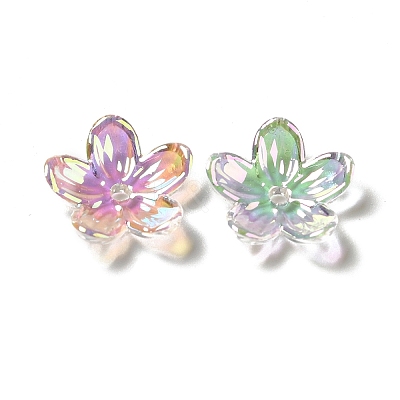 Transparent Acrylic Bead Caps X-OACR-H016-02-1