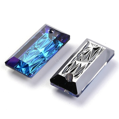 Embossed Glass Rhinestone Pendants GLAA-J101-07B-001BB-1