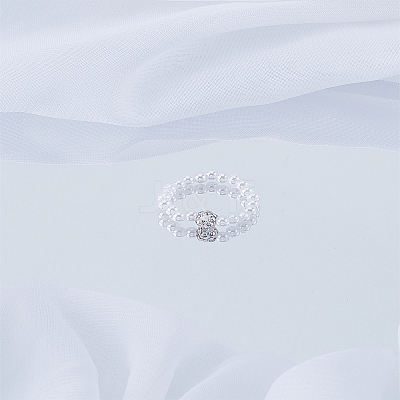 1Pc Imitation Pearl Beads Finger Rings RJEW-LP0003-52-1