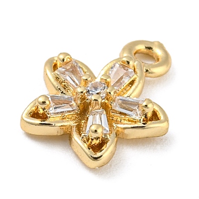 Brass with Clear Cubic Zirconia Charms KK-G478-02B-KCG-1
