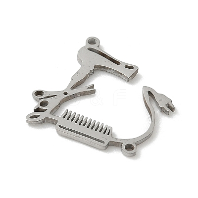 304 Stainless Steel Connector Charms STAS-F326-12P-1