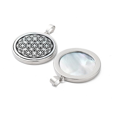 Natural White Shell Pendants SHEL-G017-01P-1