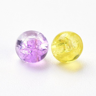Baking Paint Crackle Glass Beads DGLA-X0006-4mm-05-1