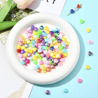 200Pcs 2 Colors ABS Plastic Beads KY-FS0001-42B-1