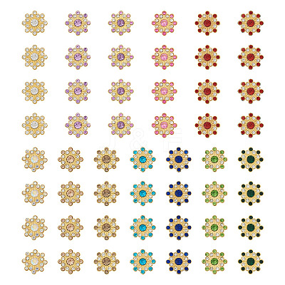 260Pcs 13 Style CCB Plastic with Rhinestones Cabochons FIND-CW0001-10-1