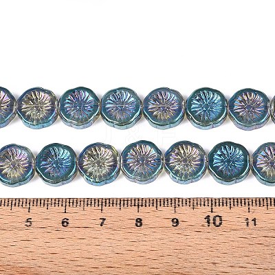 Half Electroplate Baking Paint Glass Beads Strands EGLA-K061-11A-AB09-1