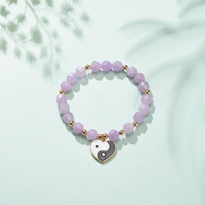 Natural Lavender Amethyst Stretch Bracelet BJEW-JB08525-05-1