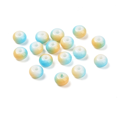 Opaque Spray Painted Glass Beads GLAA-G118-01A-1