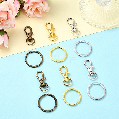 DIY Alloy Swivel Lobster Claw Clasps & Iron Split Key Rings Keychain Finding Kits DIY-YW0010-44AB-1