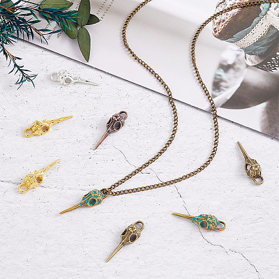 70Pcs 5 Colors Tibetan Style Alloy Pendants FIND-PH0009-19-1