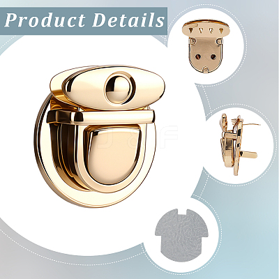 6Pcs Flat Round Alloy Bag Tuck Lock Clasps FIND-CP0003-23G-1