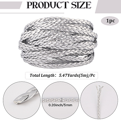 5M 3-Ply PU Leather Braided Cord LC-GF0001-12E-1