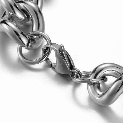 Tarnish Resistant 304 Stainless Steel Twisted Chain Bracelets BJEW-G511-10P-1