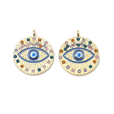 Alloy Rhinestone Pendants FIND-B051-07G-1
