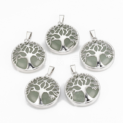 Natural Green Aventurine Pendants G-S292-10C-P-1