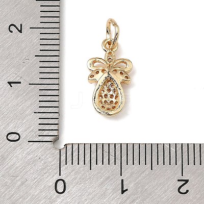 Brass Micro Pave Cubic Zirconia Charms KK-C133-03G-G-1