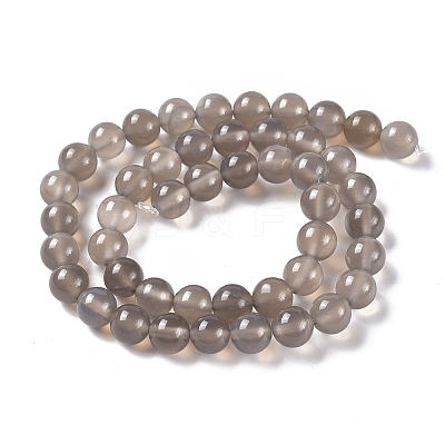 Natural Grey Agate Beads Strands X-G-G067-8mm-1-1