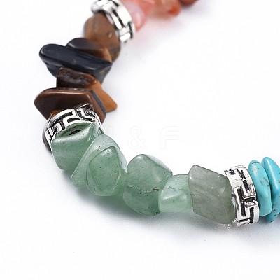 Chip Natural & Synthetic Mixed Stone Bracelets X-BJEW-JB04394-1