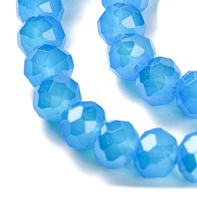 Baking Electroplate Glass Beads Strands DGLA-A039-J8mm-B12-1