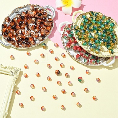100Pcs Crackle Glass Beads CCG-YW0001-19A-01-1