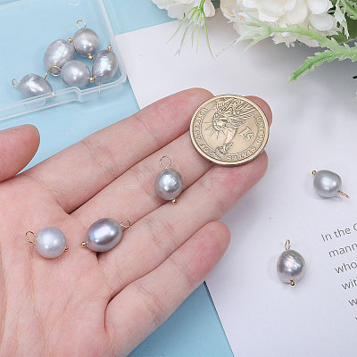 10Pcs Natural Freshwater Pearl Pendants FIND-CA0009-02B-1