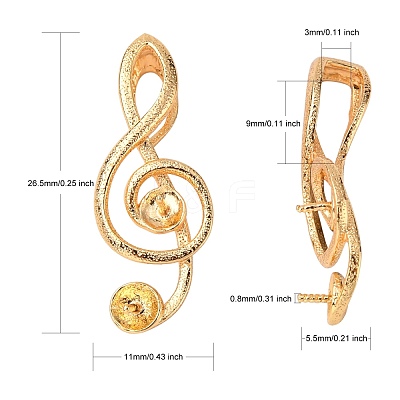 Brass Screw Eye Peg Bails Pendants KK-T062-108G-NF-1
