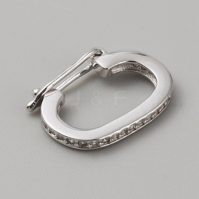 Rhodium Plated 925 Sterling Silver Micro Pave Clear Cubic Zirconia Twister Clasps LS-FIND-WH0422-21B-P-1
