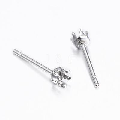 Tarnish Resistant 304 Stainless Steel Stud Earring Settings STAS-H376-96-1