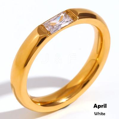 304 Stainless Steel Pave Cubic Zirconia Finger Rings FS-WG61B2A-11-1