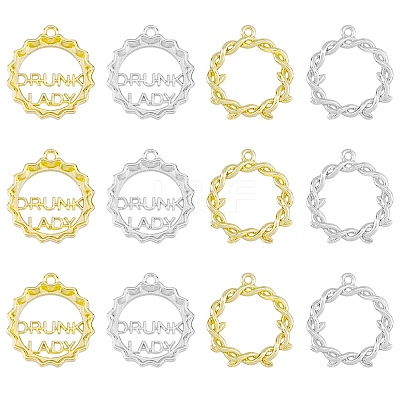 32Pcs 4 Styles Rack Plating Alloy Pendants FIND-FH0006-94-1