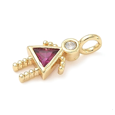 Brass Micro Pave Cubic Zirconia Pendants ZIRC-I356-17G-B06-1