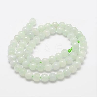 Natural Myanmar Jade/Burmese Jade Beads Strands G-F306-13-6mm-1