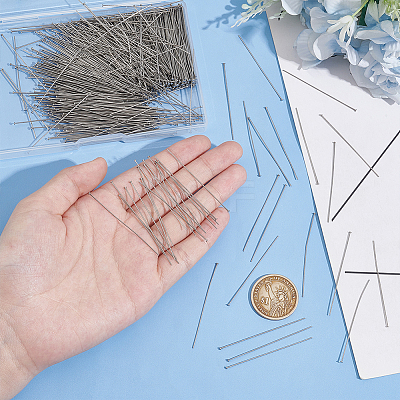 800Pcs 304 Stainless Steel Flat Head Pins STAS-UN0058-94B-P-1