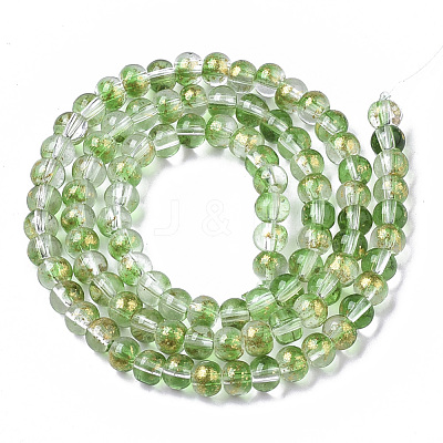 Transparent Spray Painted Glass Bead Strands GLAA-N035-03A-B02-1