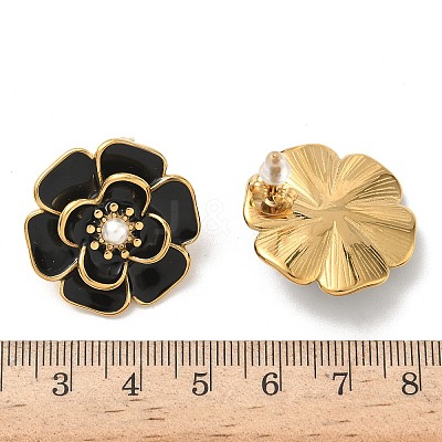 304 Stainless Steel Flower Stud Earrings EJEW-A147-03G-1