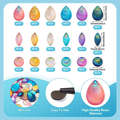 90Pcs 18 Styles Opaque Resin Cabochons CRES-TA0001-35-1