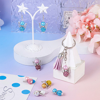 20Pcs 5 Colors Polymer Clay & Glass Rhinestone Pendants FIND-TA0004-83-1