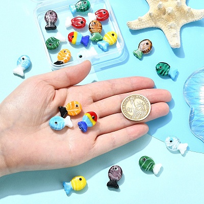20Pcs 10 Colors Handmade Lampwork Beads LAMP-YW0004-13-1