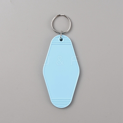 Plastic Blank Motel Keychain KEYC-WH0034-29C-1