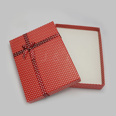 Jewelry Cardboard Boxes with Bowknot and Sponge Inside X-CBOX-R022-3-1