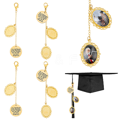 DIY Alloy Graduation Cap Pendant Decoration Making Kits HJEW-UN00050-1