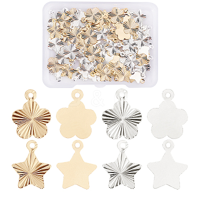 80Pcs 4 Style Brass Charms KK-FH0002-96-1