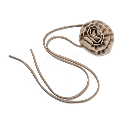 Fabric Rose Tie Choker Necklaces for Women LS-NJEW-Z022-01M-1