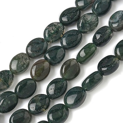 Natural Moss Agate Beads Strands G-Z006-A41-1