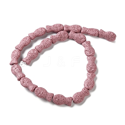 Fish Dyed Natural Lava Rock Beads Strands G-O126-01A-12-1